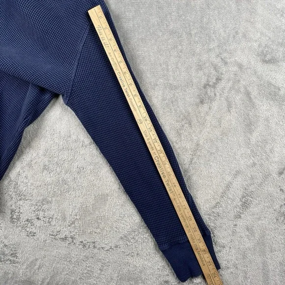 American Giant Shirt Mens Size M Blue Thermal Waffle Long Sleeve Made In USA - Picture 13 of 15